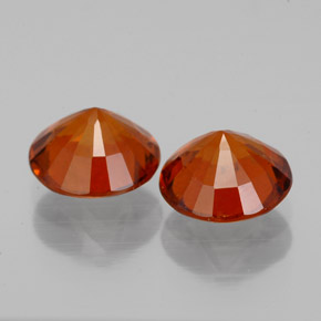 Hessonite Garnet Gemstone in 7 mm (calibrated) Size for Sale, Hessonite Garnet Stone in Cinnamon Orange Color