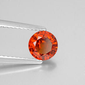 0.93 ct Orange Hessonite Garnet Stone, Natural Hessonite Garnet in Round Facet Shape for Sale