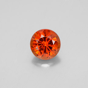 1.15 ct Orange Hessonite Garnet Gemstone, Hessonite Garnet Gem in Round Facet Shape for Sale.
