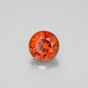 1.15 ct Orange Hessonite Garnet Stone, Natural Hessonite Garnet in Round Facet Shape for Sale