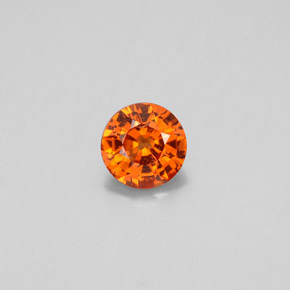 0.62 ct Orange Hessonite Garnet Gemstone, Hessonite Garnet Gem in Round Facet Shape for Sale.