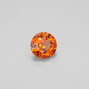 0.62 ct Orange Hessonite Garnet Stone, Natural Hessonite Garnet in Round Facet Shape for Sale