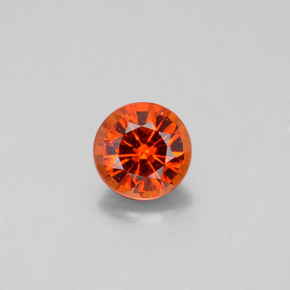 Naranja cálido Granate Hesonita Gema - 0.8ct Faceta Redonda (ID: 344256)