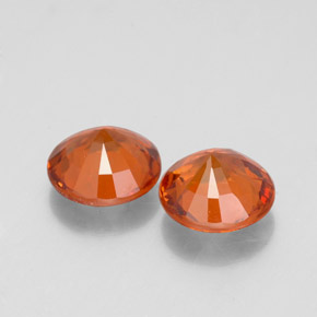 Hessonite Garnet Gemstone in 6 mm (calibrated) Size for Sale, Hessonite Garnet Stone in Cinnamon Orange Color