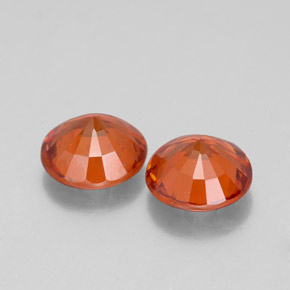Hessonite Garnet Gemstone in 6 mm (calibrated) Size for Sale, Hessonite Garnet Stone in Cinnamon Orange Color