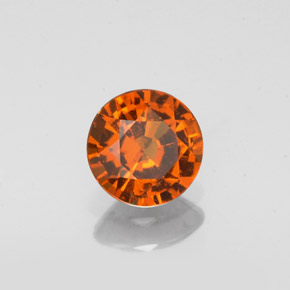 0.79 ct Orange Hessonite Garnet Stone, Natural Hessonite Garnet in Round Facet Shape for Sale