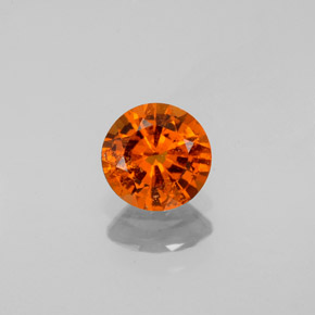 0.79 ct Orange Hessonite Garnet Gemstone, Hessonite Garnet Gem in Round Facet Shape for Sale.