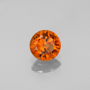 0.79 ct Orange Hessonite Garnet Stone, Natural Hessonite Garnet in Round Facet Shape for Sale