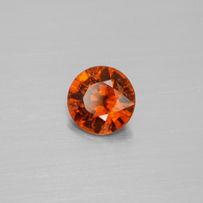 1.02 ct Orange Hessonite Garnet Stone, Natural Hessonite Garnet in Round Facet Shape for Sale