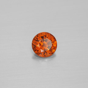 0.71 ct Orange Hessonite Garnet Stone, Natural Hessonite Garnet in Round Facet Shape for Sale
