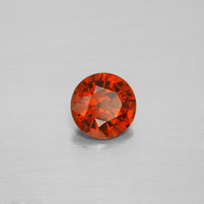 1.22 ct Orange Hessonite Garnet Stone, Natural Hessonite Garnet in Round Facet Shape for Sale