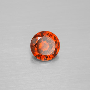 1.21 ct Orange Hessonite Garnet Stone, Natural Hessonite Garnet in Round Facet Shape for Sale