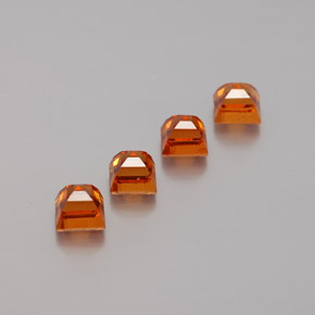 Hessonite Garnet Gemstones in 3.5 x 3.5 mm Size for Sale, Hessonite Garnet Stones in Medium Orange Color