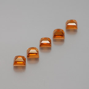Hessonite Garnet Gemstones in 3.6 x 3.6 mm Size for Sale, Hessonite Garnet Stones in Deep Orange Color