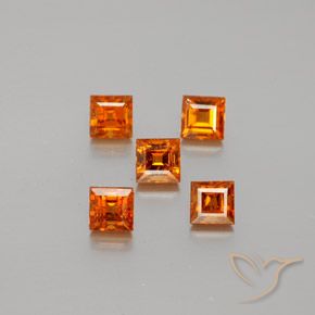 Medium Orange Hessonite Garnet Gem - 0.4ct Square Facet (ID: 381308)
