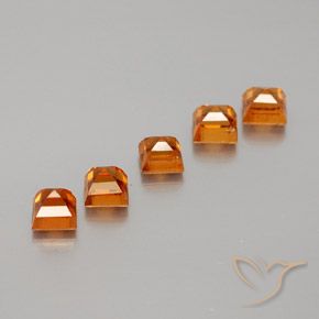 Hessonite Garnet Gemstones in 3.7 x 3.7 mm Size for Sale, Hessonite Garnet Stones in Yellowish Orange Color