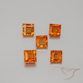 1.80ctw Natural Medium Orange Hessonite Garnet, Square, VS