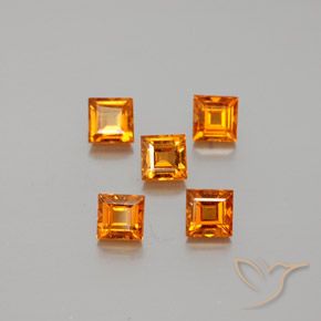 1.89ctw Natural Medium Orange Hessonite Garnet, Square, VS
