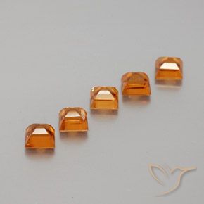 Hessonite Garnet Gemstones in 3.7 x 3.8 mm Size for Sale, Hessonite Garnet Stones in Medium Orange Color
