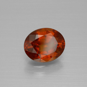 2.17 ct Red Hessonite Garnet Stone, Natural Hessonite Garnet in Oval Facet Shape for Sale
