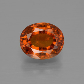 2.68 ct Orange Hessonite Garnet Gemstone, Hessonite Garnet Gem in Oval Facet Shape for Sale.