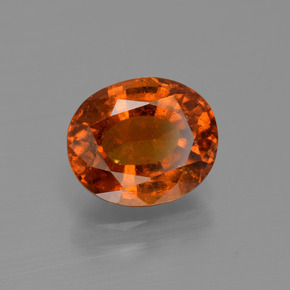 2.68 ct Orange Hessonite Garnet Stone, Natural Hessonite Garnet in Oval Facet Shape for Sale