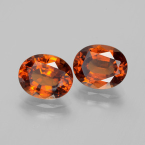 4.27 ct Orange Hessonite Garnet Stone, Natural Hessonite Garnet in Oval Facet Shape for Sale