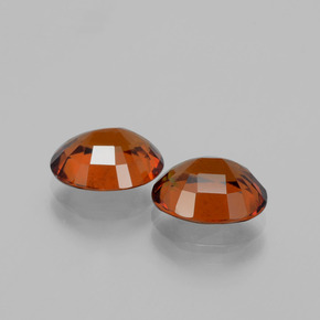 Hessonite Garnet Gemstone in 9 x 7 mm (calibrated) Size for Sale, Hessonite Garnet Stone in Cinnamon Orange Color