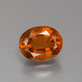 2.15 ct Orange Hessonite Garnet Gemstone, Hessonite Garnet Gem in Oval Facet Shape for Sale.