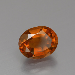 2.15 ct Orange Hessonite Garnet Stone, Natural Hessonite Garnet in Oval Facet Shape for Sale