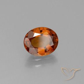 1.67 ct Orange Hessonite Garnet Stone, Natural Hessonite Garnet in Oval Facet Shape for Sale