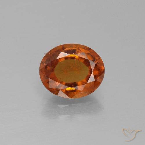 1.99ct Natural Medium-Dark Orange Hessonite Garnet, Oval, VS-SI