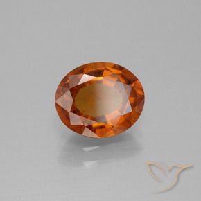 1.99 ct Orange Hessonite Garnet Stone, Natural Hessonite Garnet in Oval Facet Shape for Sale