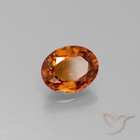 1.65 ct Orange Hessonite Garnet Stone, Natural Hessonite Garnet in Oval Facet Shape for Sale