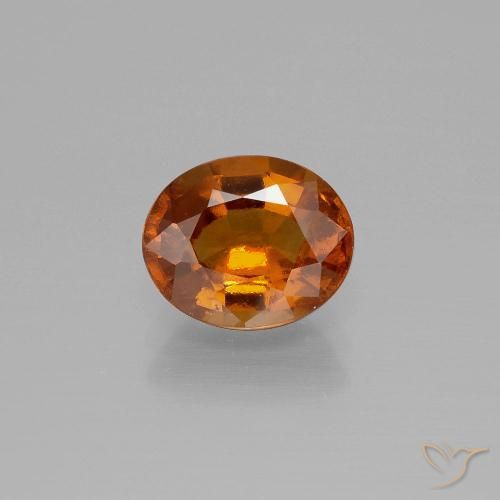 8,2 x 6,8mm oranger Hessonit-Granat im Ovalschliff aus Sri Lanka, Gewicht 1,81 ct, Garantiert echter Edelstein in VS Reinheit, 1 Stück Hessonit-Granat - die Farbe ist Mittelorange, Mohs-Härte von 6,5 - 7,5 Geeignet für den täglichen Gebrauch im Schmuck, Photo A