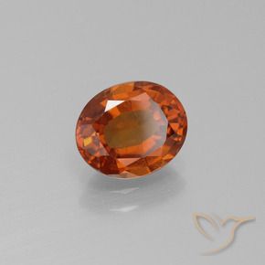 1.84 ct Orange Hessonite Garnet Stone, Natural Hessonite Garnet in Oval Facet Shape for Sale