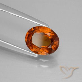 1.65 ct Orange Hessonite Garnet Stone, Natural Hessonite Garnet in Oval Facet Shape for Sale