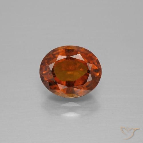 1.87ct Natural Deep Orange Hessonite Garnet, Oval, VS