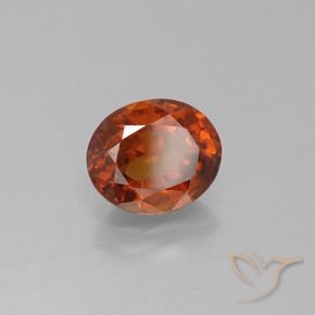 1.87 ct Orange Hessonite Garnet Stone, Natural Hessonite Garnet in Oval Facet Shape for Sale