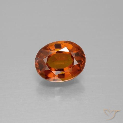 1.60ct Natural Medium Orange Hessonite Garnet, Oval, VS