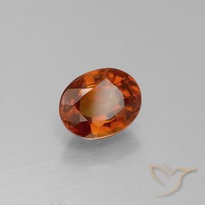 1.60 ct Orange Hessonite Garnet Stone, Natural Hessonite Garnet in Oval Facet Shape for Sale