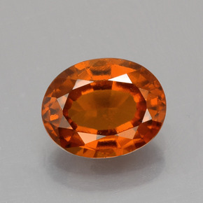 Amber Orange Гранат Гессонит Камень - 1.9ct Фасетный Овал (ID: 390977)
