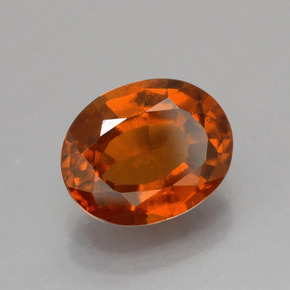 1.86 ct Orange Hessonite Garnet Stone, Natural Hessonite Garnet in Oval Facet Shape for Sale