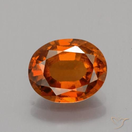 1.76ct Natural Reddish Orange Hessonite Garnet, Oval, VS