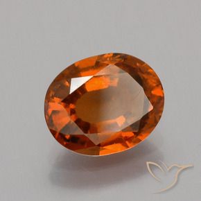 1.76 ct Orange Hessonite Garnet Stone, Natural Hessonite Garnet in Oval Facet Shape for Sale