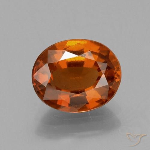 1.77ct Natural Medium Orange Hessonite Garnet, Oval, VS