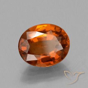 1.77 ct Orange Hessonite Garnet Stone, Natural Hessonite Garnet in Oval Facet Shape for Sale
