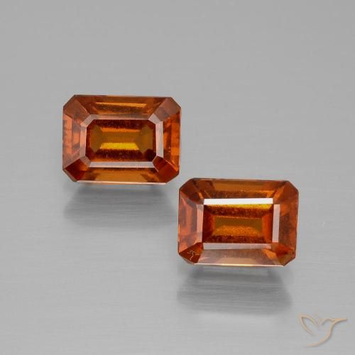 2.59 ct Orange Hessonite Garnet, 7 x 5.2 mm Octagon Cut From Sri Lanka, Photo A