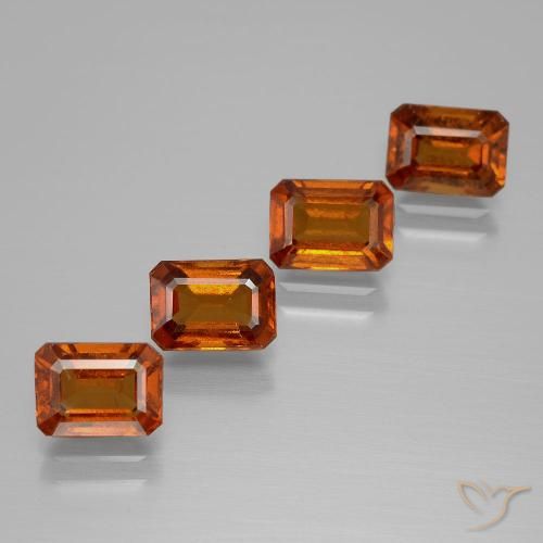 Granate hessonita naranja de 5 quilates, corte octágono de 6,8 x 5 mm de Sri Lanka, Photo A