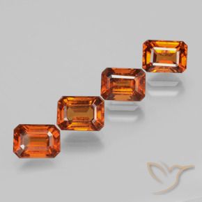 5.27 ctw Orange Hessonite Garnet Stones, Natural Hessonite Garnet in Octagon Facet Shape for Sale